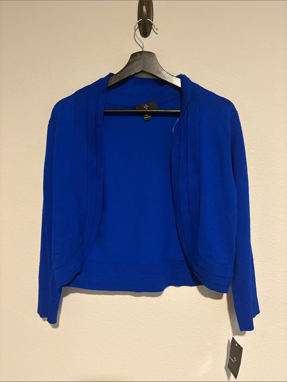 Ronni Nicole Open-Front Royal Blue Cardigan